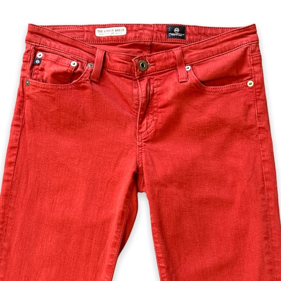 Adriano Goldschmied AG Stevie Slim Straight Ankle Jeans Red Orange Women Size 27 - Picture 4 of 12